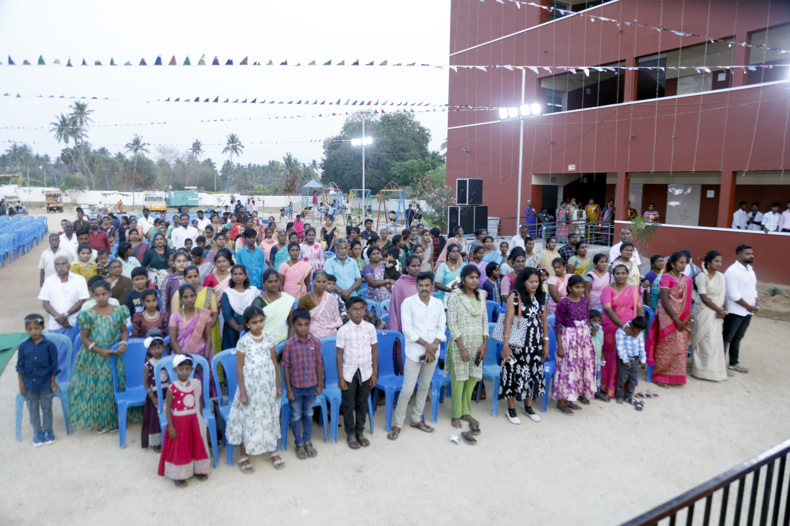 Large school audience gathered for the annual day program
