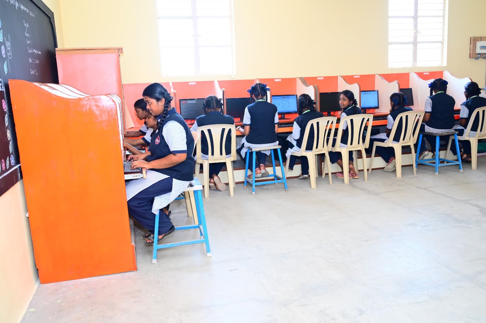 Students working in the computer laboratory