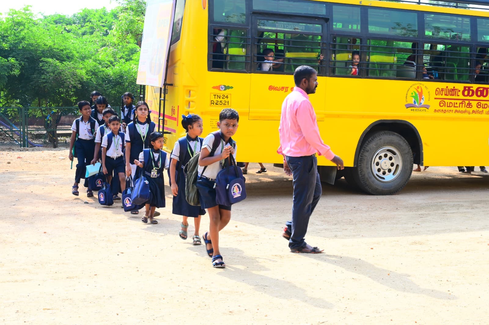 Young students participating in a school activity