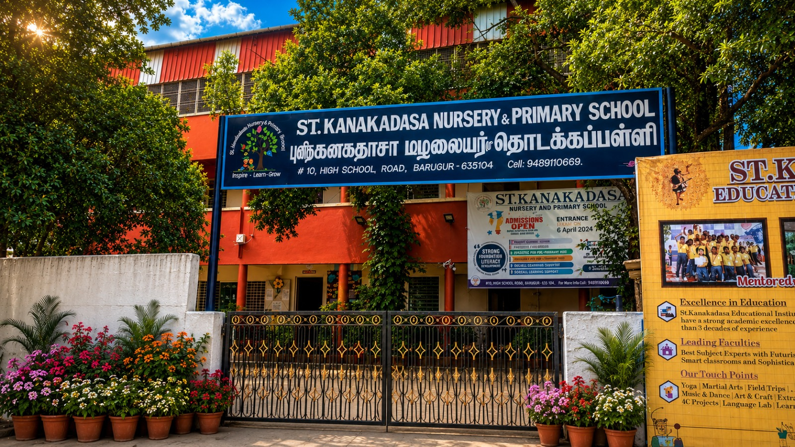 St. Kanakadasa Nursery & Primary School building on High School Road, Bargur